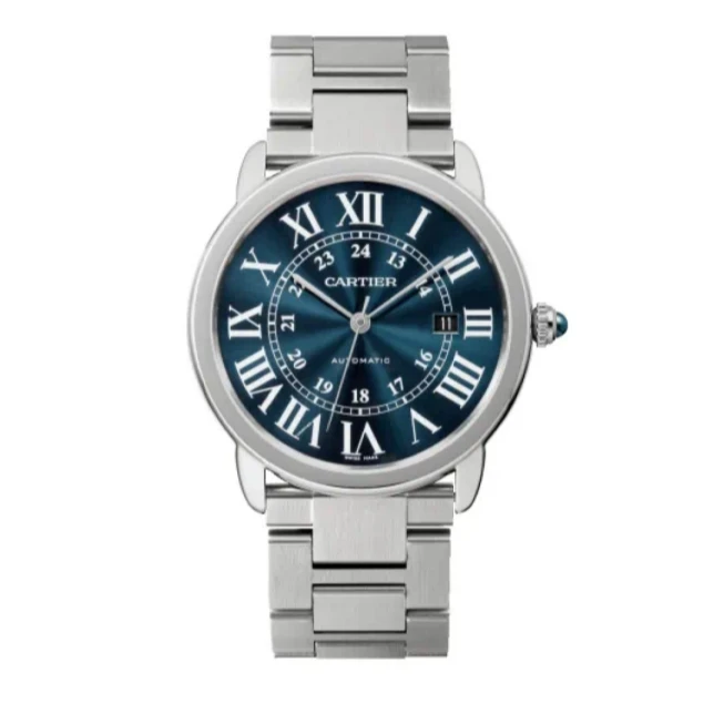 99新 Cartier/卡地亚 伦敦蓝盘42mm/WSRN0023/蓝盘钢带机械男款表