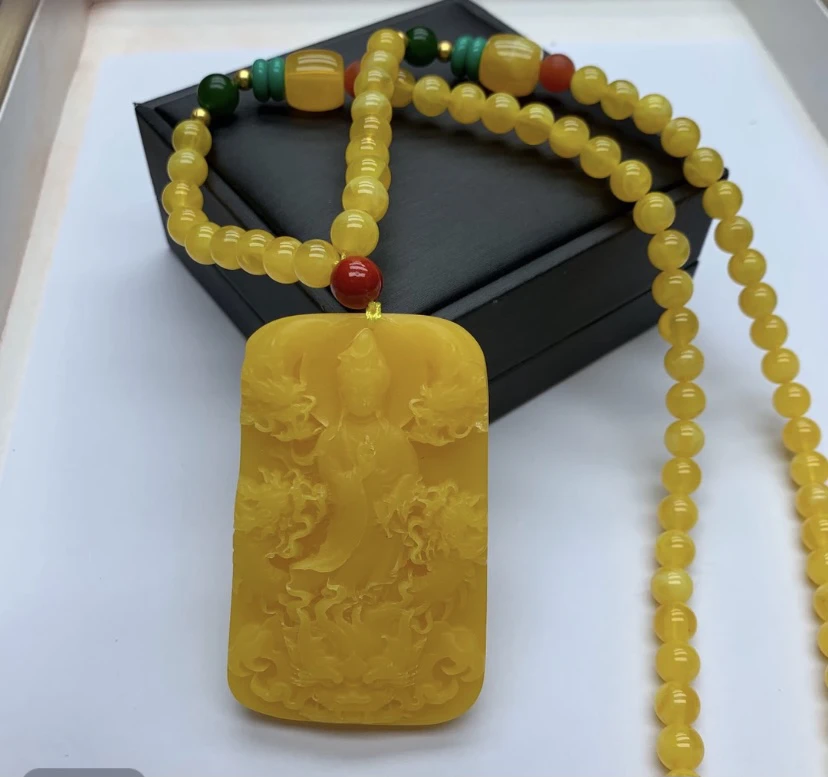 【镇店收藏 正品保障】 734精美黄色观音项链欧若风