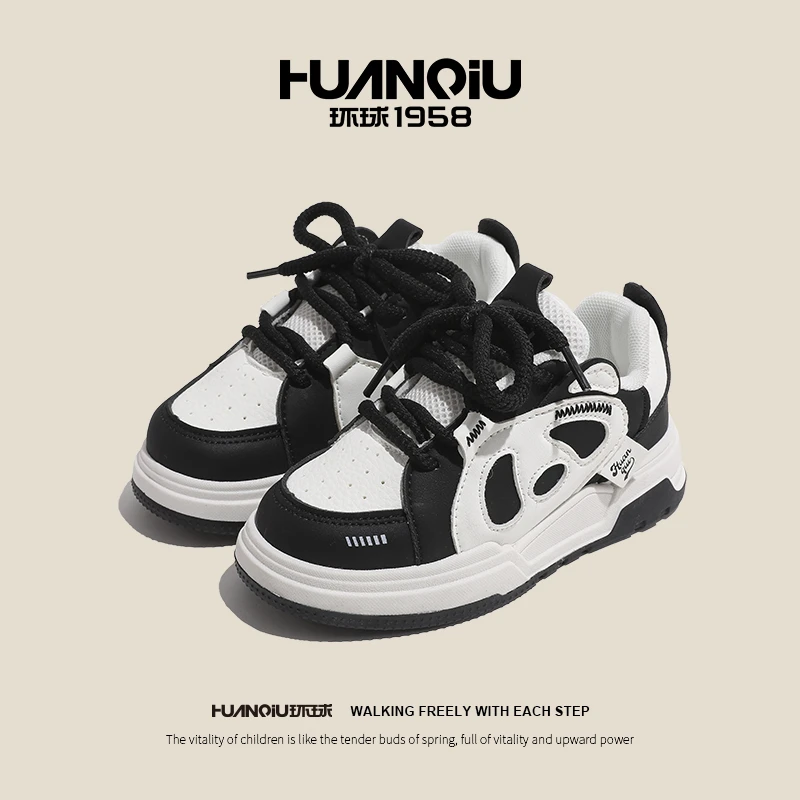 HUANQIU/环球儿童板鞋春秋百搭小众潮鞋男童鞋子厚底女童休闲鞋ol