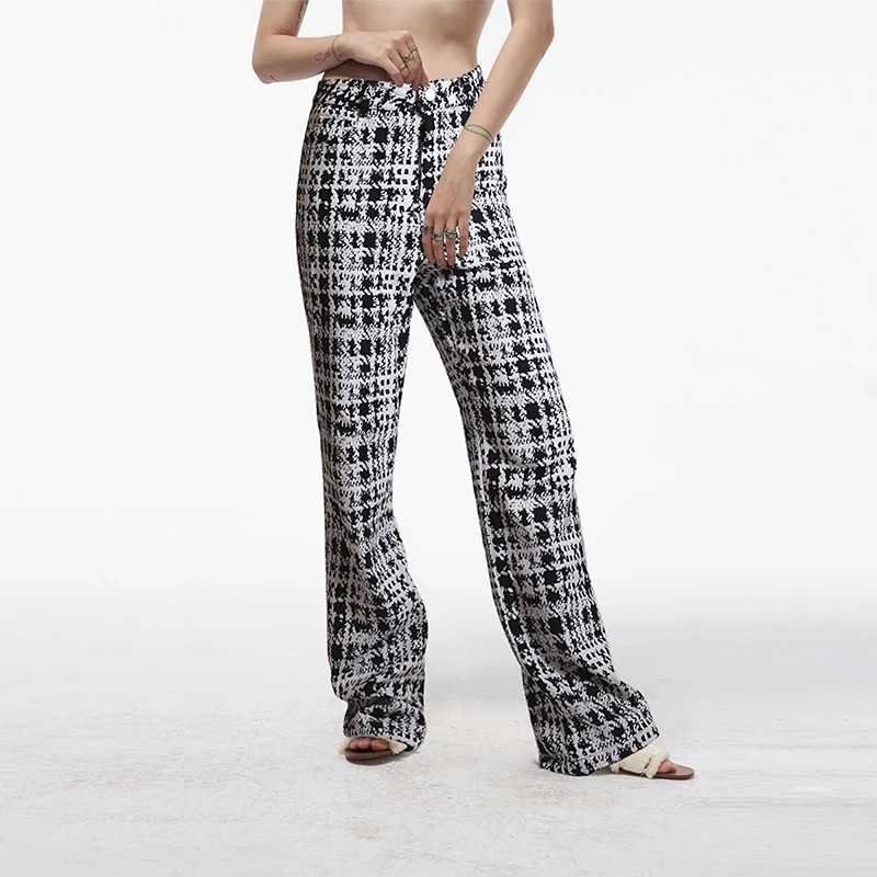 Linyi Li新款小众设计感高级感超好看黑白直筒高个子加长裤子