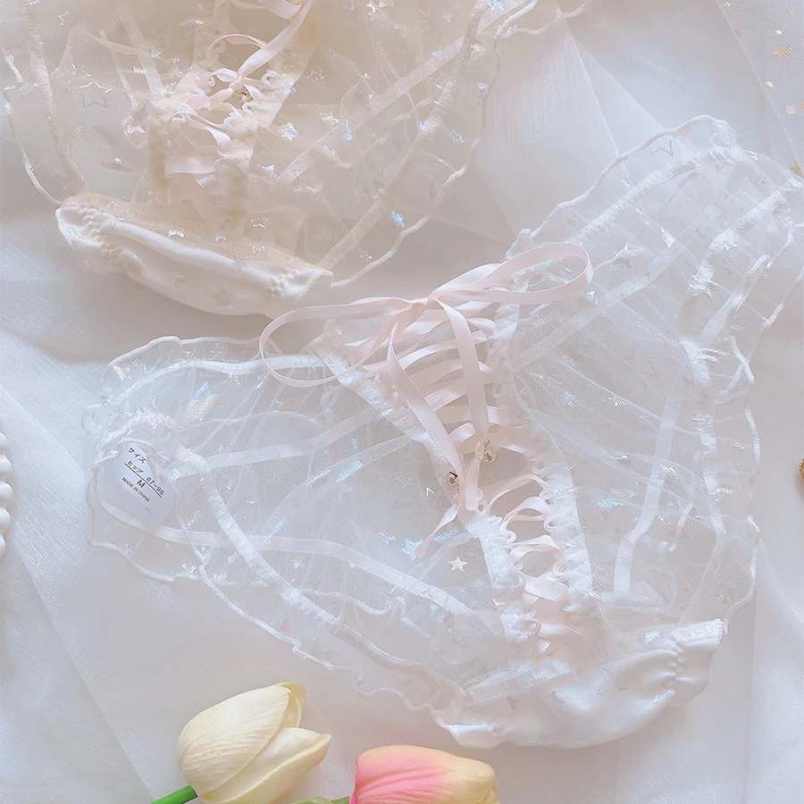 仙女座~性感ins内裤女镂空网纱高颜值女士纯欲薄款低腰女蕾丝少女