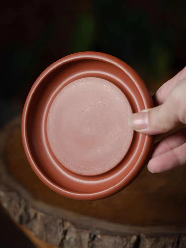 【壶承】潮州朱泥圆满壶承易养壶垫圆形功夫茶壶茶具配件托盘