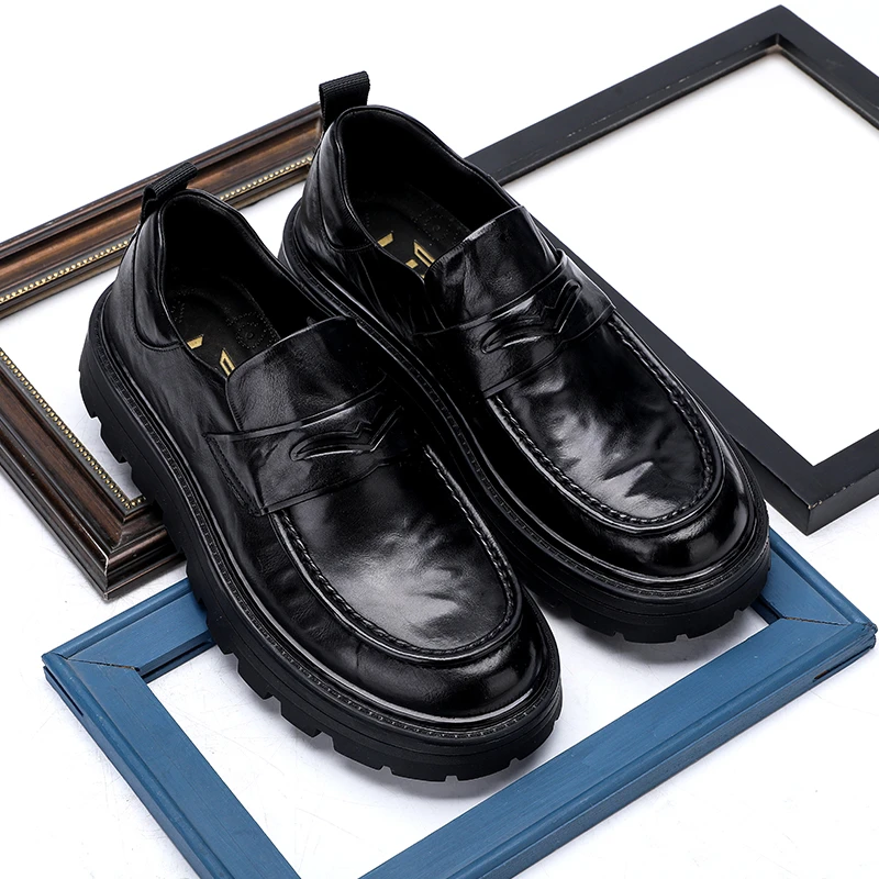 U7品牌男鞋新款真皮时尚商务皮鞋一脚蹬休闲皮鞋2024920