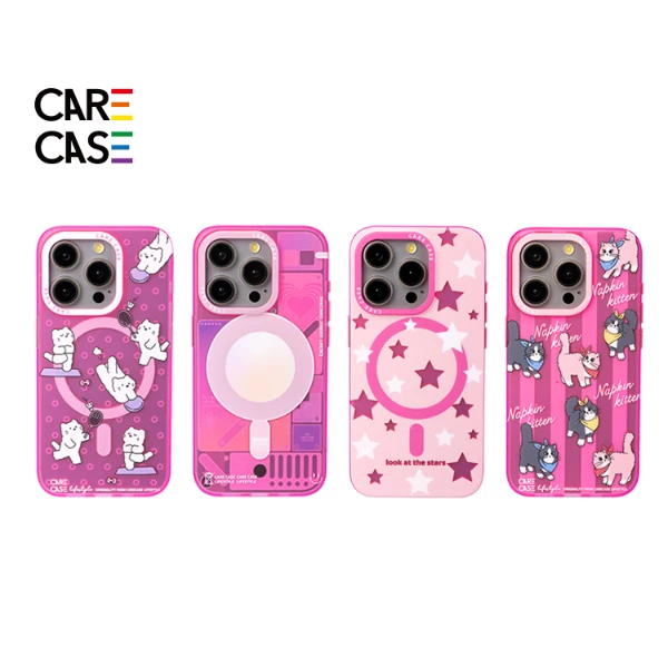 carecase可爱玫粉系列磁吸手机壳 适用苹果iPhone15 14 13 ProMax