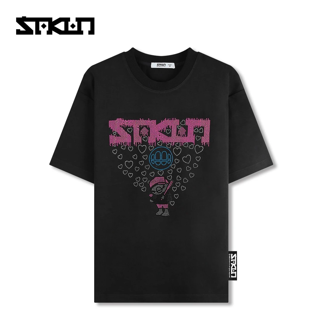 SAKUN潮牌烫仿钻圆领情侣款T恤 3141-1223437-JS QC