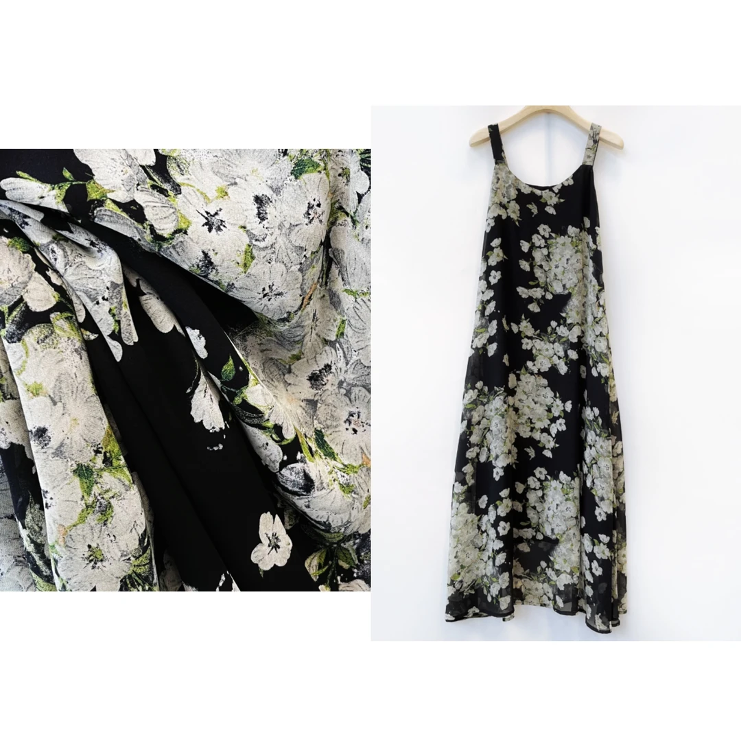 8157【茉莉花】微胖高端夏款宽肩带拼接气质无袖法式吊带连衣裙