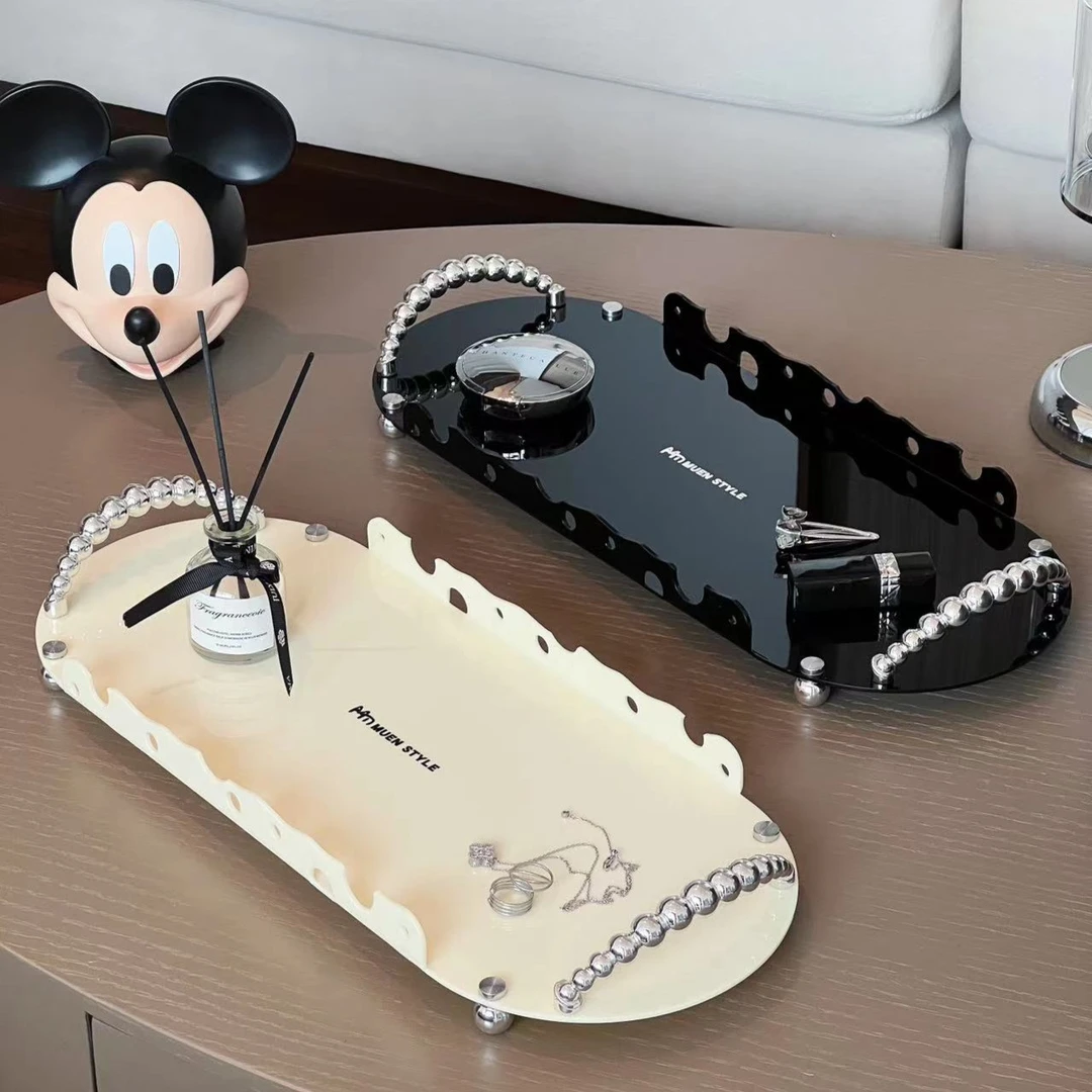 轻奢高档亚克力托盘长方形客厅水杯家用茶盘商用杯子放茶杯茶盘子