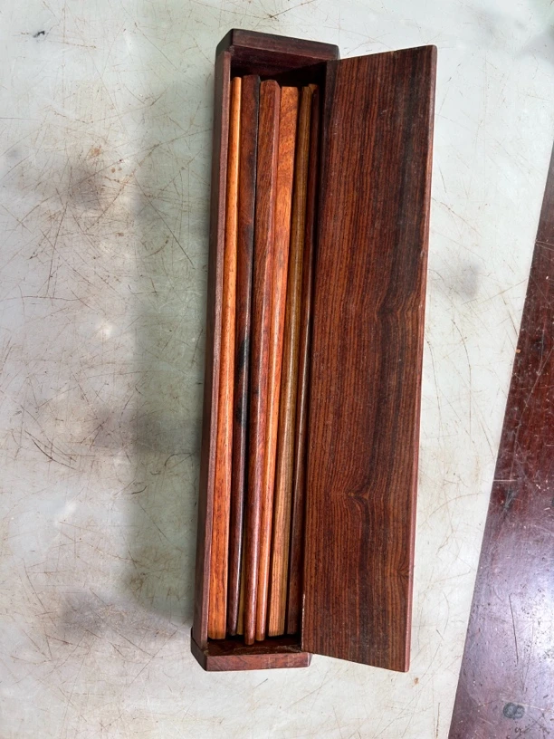 缅花实木筷子礼盒装原木色长筷子002