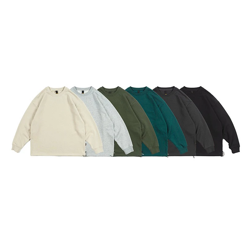 【大集-】秋冬纯色圆领卫衣男士休闲百搭宽松基础款套头卫衣721