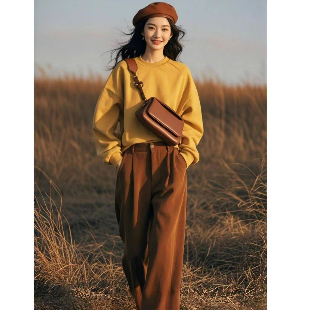 秋装搭配一整套时尚秋季新款女装减龄套装卫衣宽松休闲洋气两件套