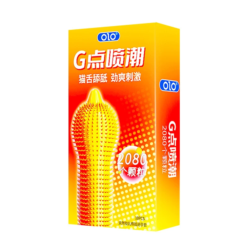 OLO玻尿酸猫舌避孕套持久超薄零感螺纹浮点颗粒套套 安全套成人用品计生用品
