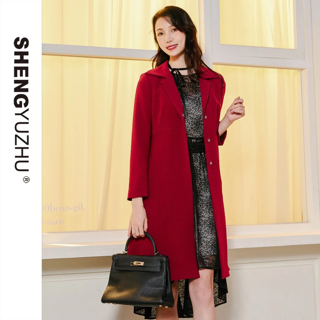 声雨竹时尚气质中长款显瘦大衣女秋冬款新款外套