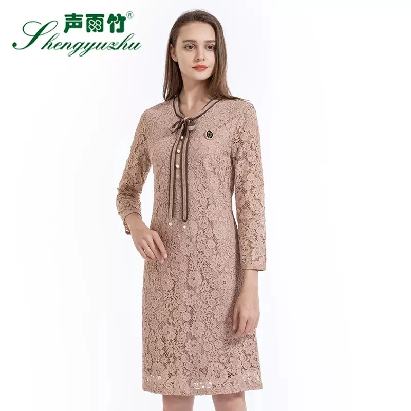 Shengyuzhu/声雨竹连衣裙碎花打底内搭性感套头V领A字裙子