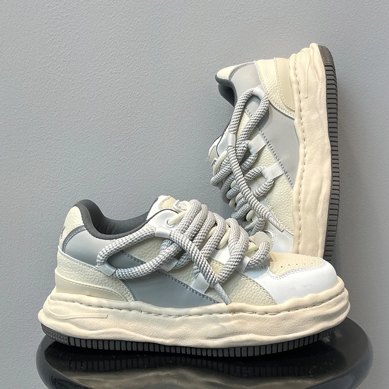 国潮小众7cm隐形增高溶解鞋子男女休闲内增高板鞋厚底秋冬款男鞋