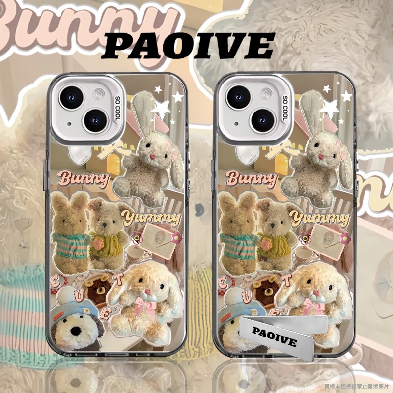 兔子玩偶适用创意小众可爱苹果16华为一加op小米手机防摔壳Paoive