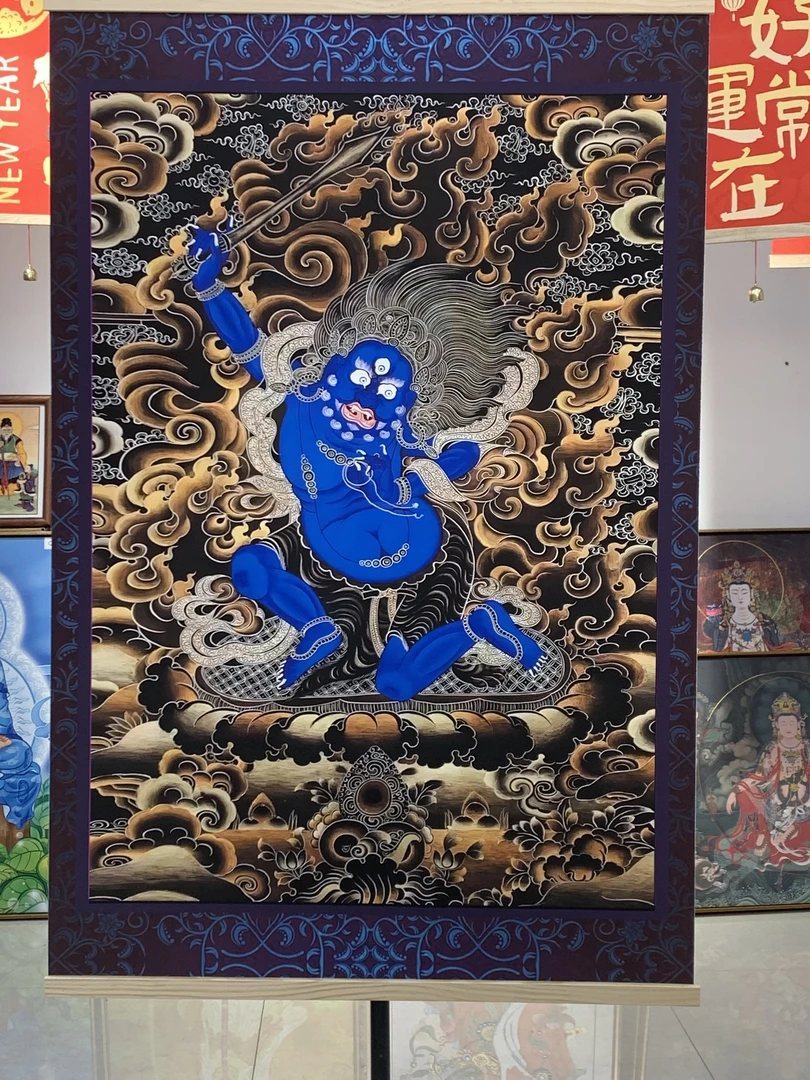 [707不动明王]80x120cm现代简约挂轴装饰画办公室家居装饰画