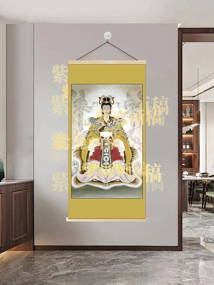 [666女娲娘娘]60x120cm现代简约挂轴装饰画办公室家居装饰画