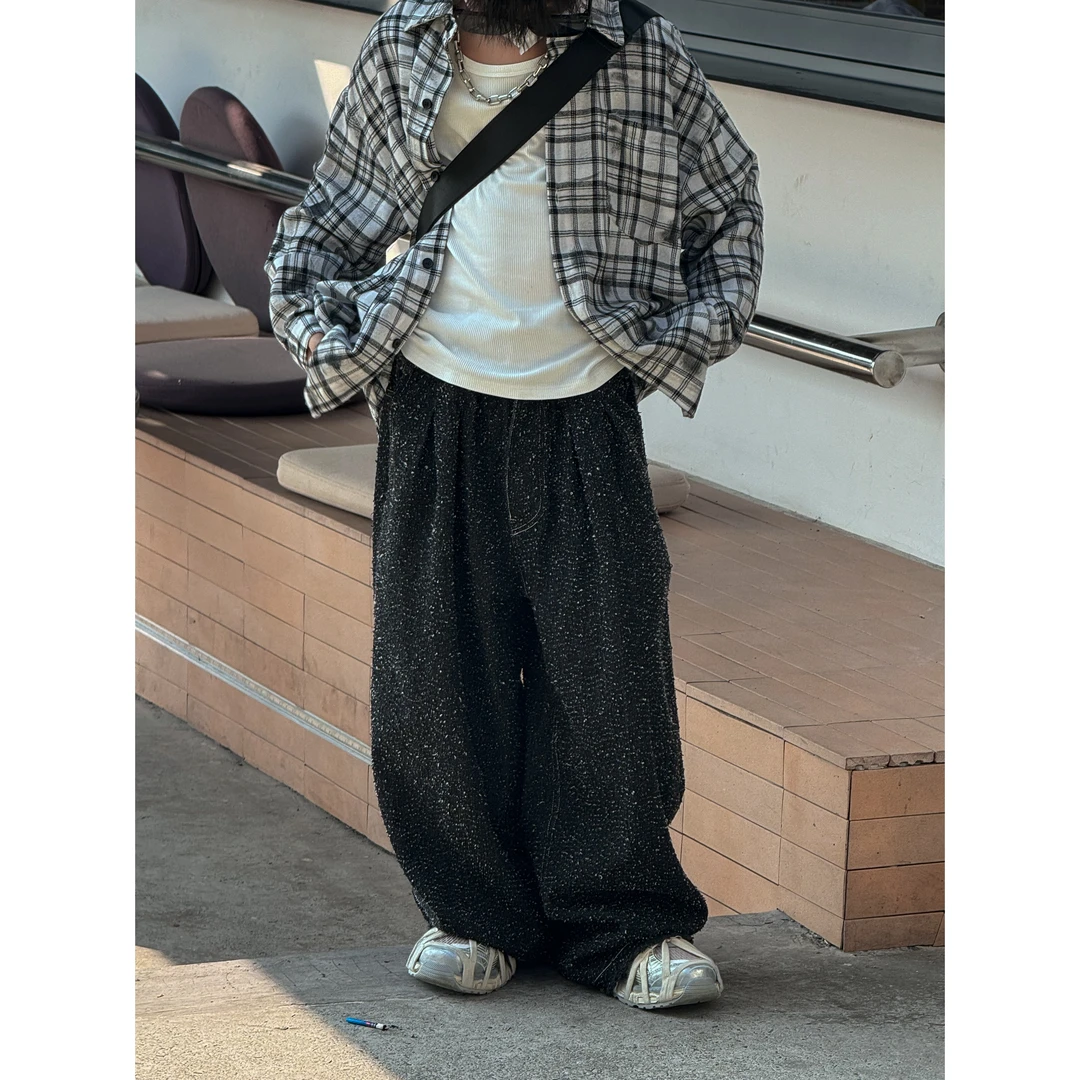 现货THE LUHAN【闪耀的灯球】春秋潮流秋款港风中大男童长裤24349