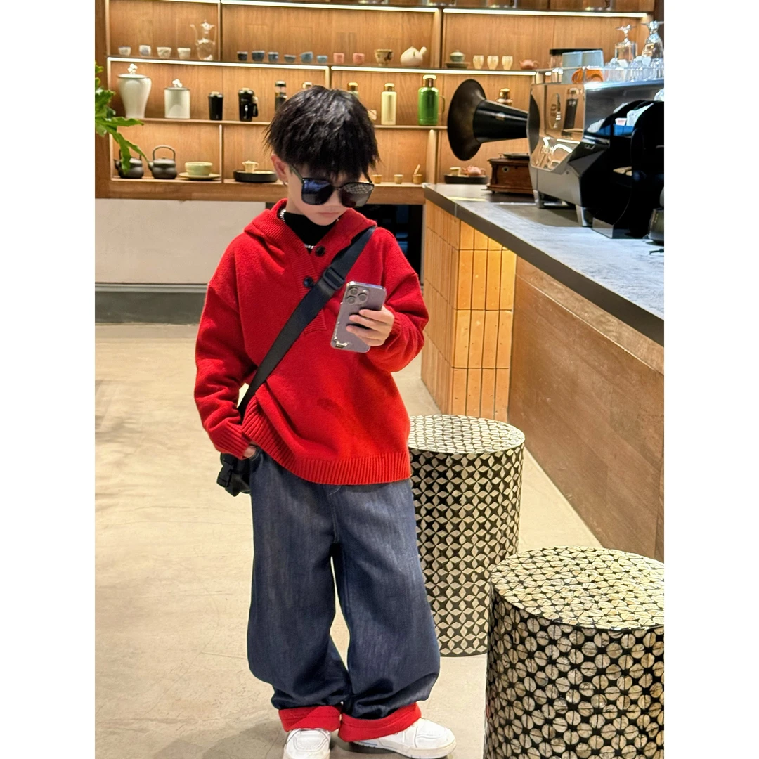 现货THE LUHAN【三色毛衣】冬款男童穿搭儿童冬季宽松版毛衣24656