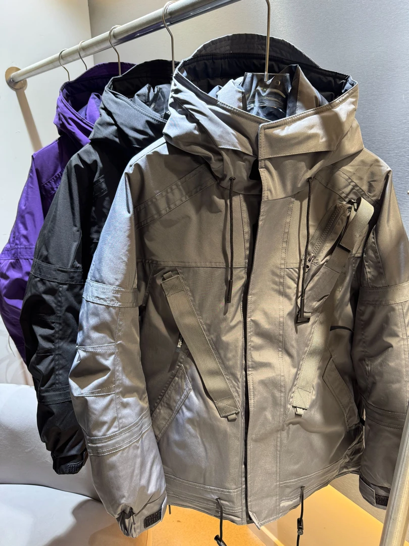 SY丶冬季新款90绒子工装风连帽羽绒服美式户外保暖鸭绒外套6161