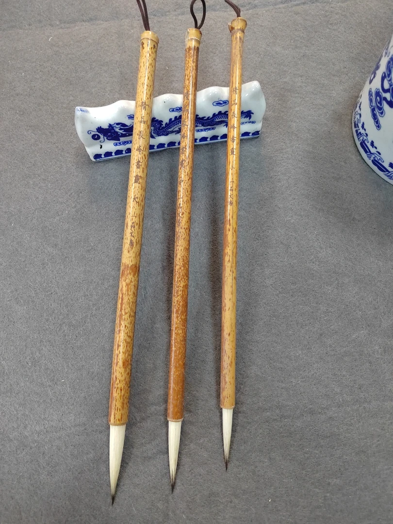 品B208：精制长峰书画大中小三支4.8×0.9、4.3×0.7、3.8×0.6cm