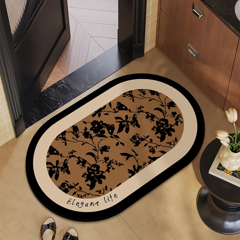 高级感浴室吸水地垫家用软硅藻泥防滑脚垫卫生间厕所门口速干垫子