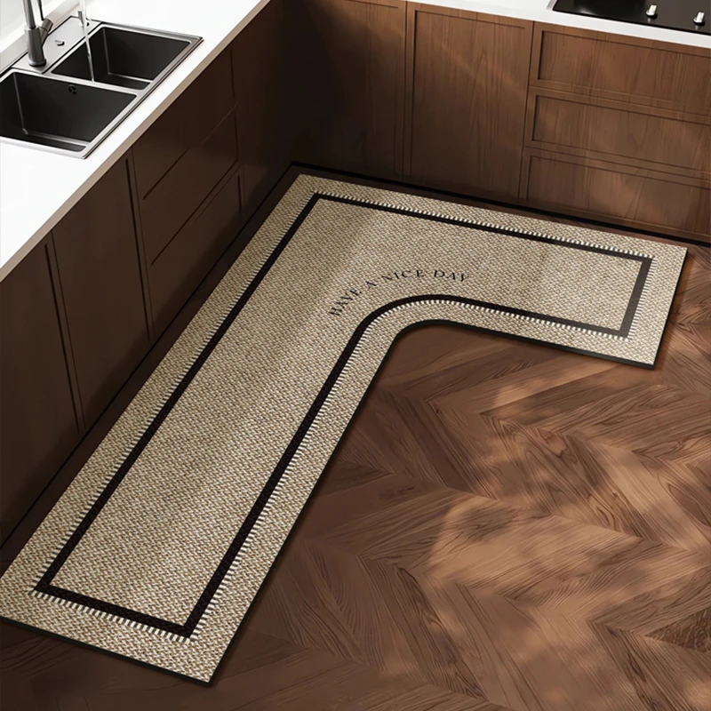 高级感厨房吸水地垫L型软硅藻泥防滑速干脚垫子家用易打理地毯垫