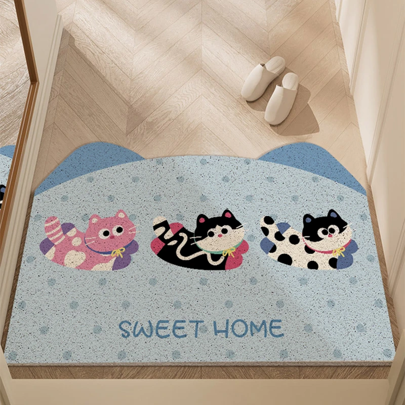 入户门丝圈地垫卡通门口耐磨脚垫进门家用蹭土地毯玄关门垫可裁剪