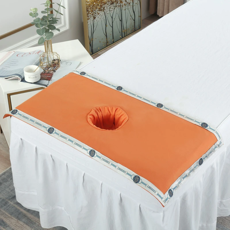 高档美容院洞巾趴枕巾时尚柔软亲肤荷兰尼纯色按摩床垫推拿床脸巾