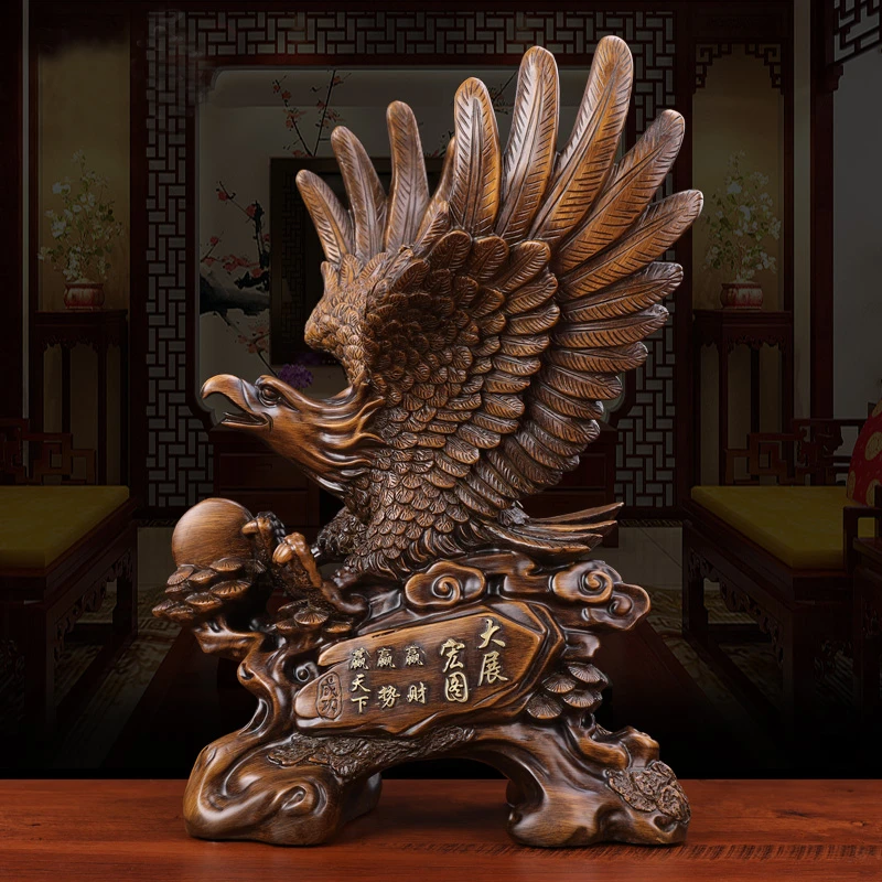 大号大展宏图中式仿手工摆件大鹏展翅吉祥物书房办公室装饰品
