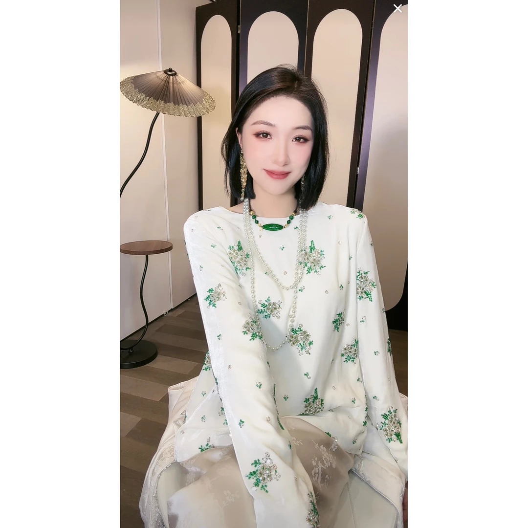 【银丝雪草】深圳原创设计新中式时尚休闲百搭长袖上衣*