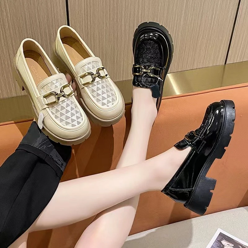 网红真皮羊皮小皮鞋女2023新款时尚百搭网纱透气乐福鞋3388-29