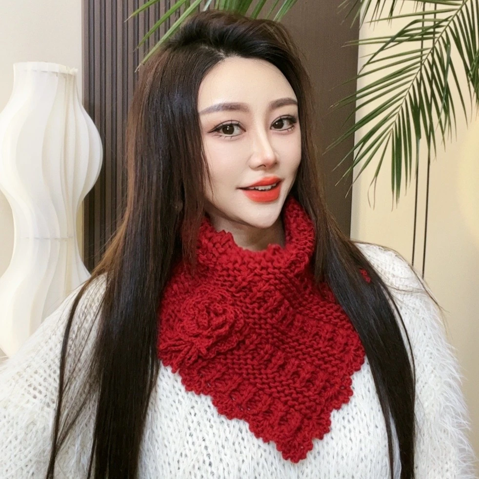 秋冬新款【牛奶绒围巾】手工编织韩版时尚百搭三件围巾保暖御寒围巾