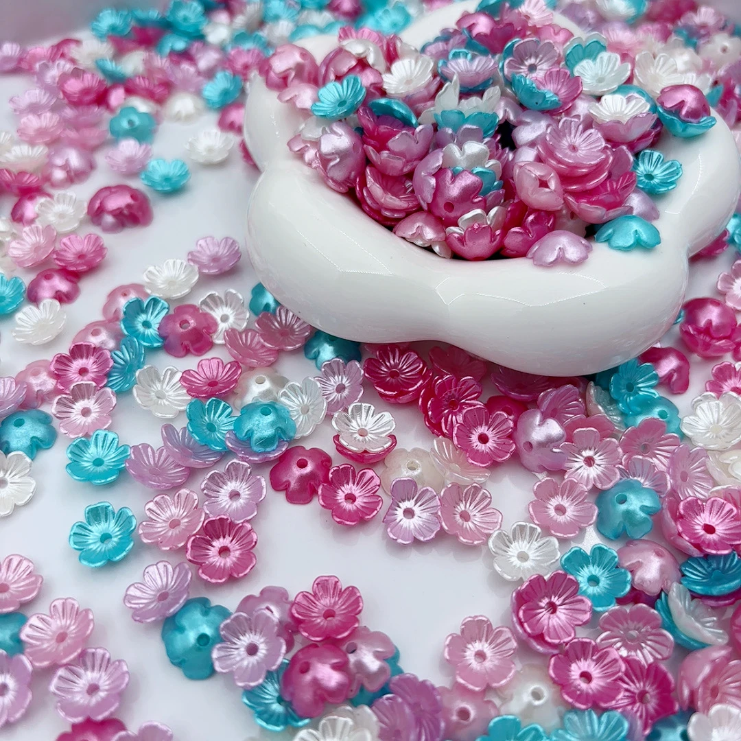 【珍珠碗花】带孔仙仙花朵美甲饰品珍珠款仙女DIY饰品