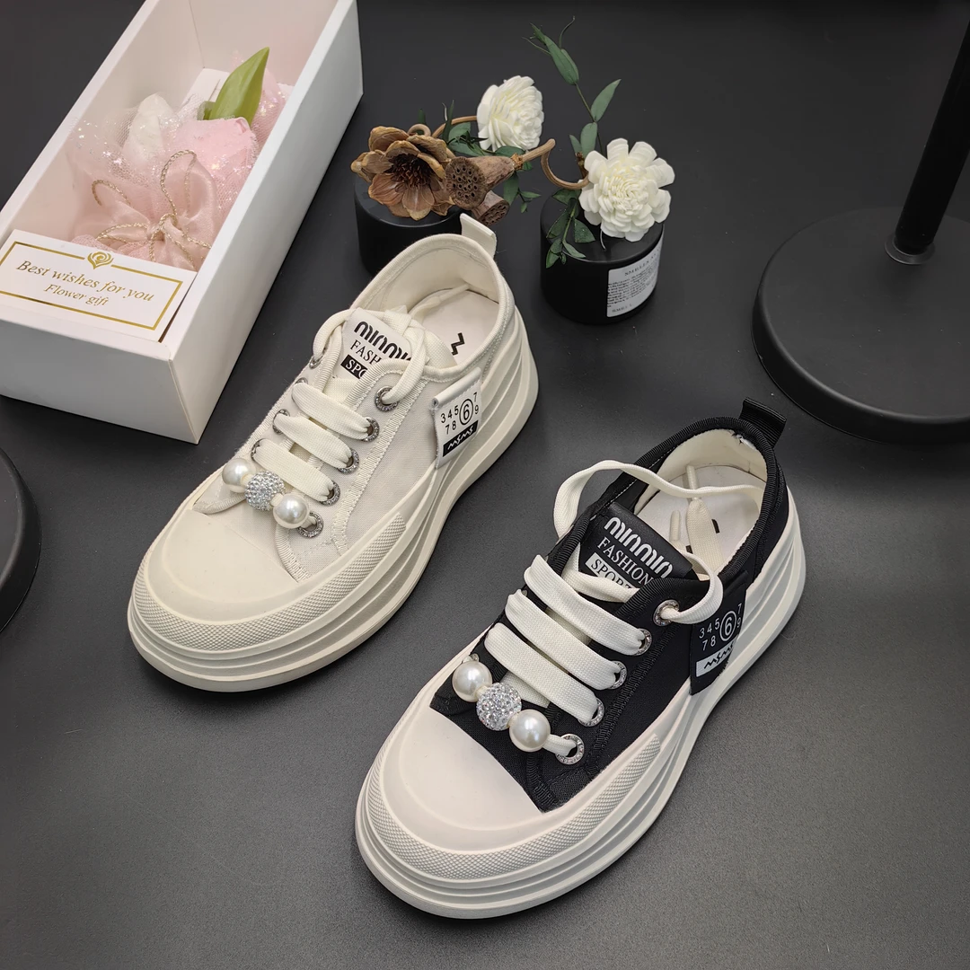 玛莎玛索2024新款网纱透气板鞋2326-5韩版时尚百搭夏季厚底饼干鞋