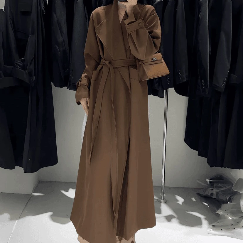 风衣女款2024新款秋季中长款宽松显瘦气质简约高级感韩系#2223