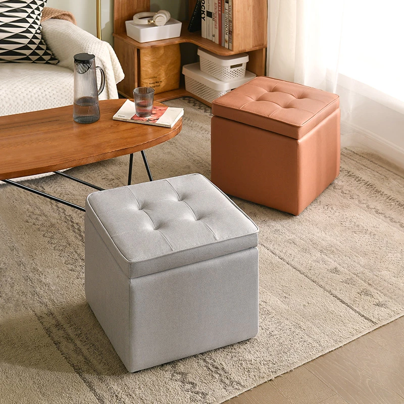 乳胶坐垫 防水科技布皮现代简约换鞋凳门口儿童储物凳 沙发脚踏凳