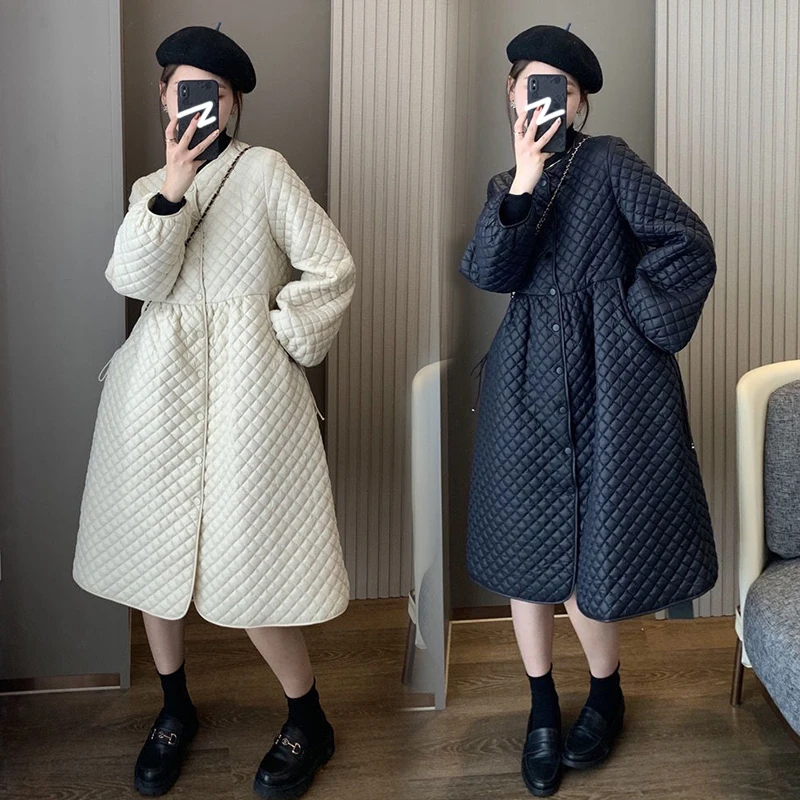 孕妇装外套冬装新款棉服宽松遮肚子外穿保暖百搭棉服中长款外套群