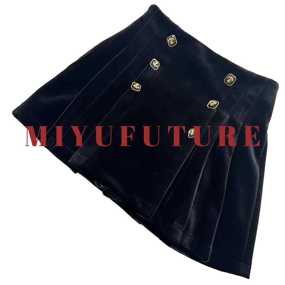 MIKIHLEO 2023秋冬" 拉菲菲"丝绒半裙（裙长36）