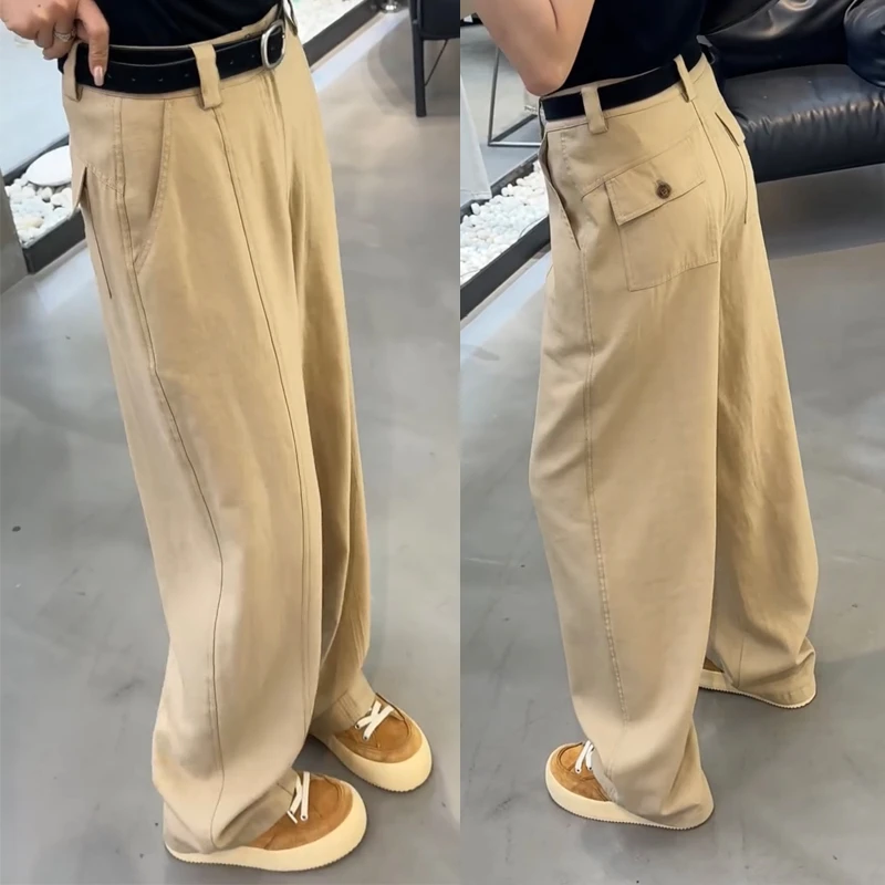 大码窄版阔腿休闲裤女夏季薄款宽松显瘦香蕉裤时尚百搭弯刀奶奶裤