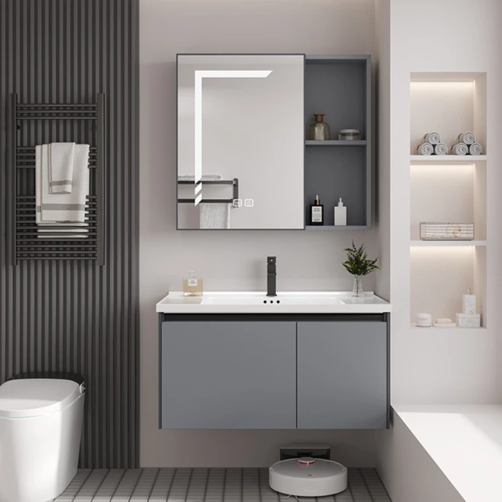 太空铝合金浴室柜组合现代简约卫生间网红洗脸盆一体陶瓷洗手池柜