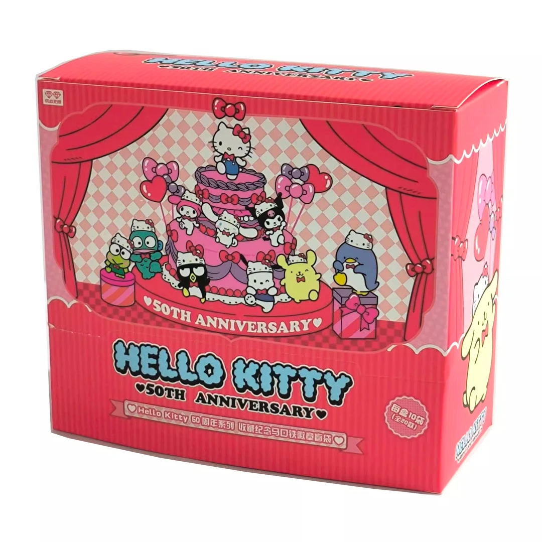 （拆盒）三丽鸥helloKitty50周年马口铁徽章【盲盒】