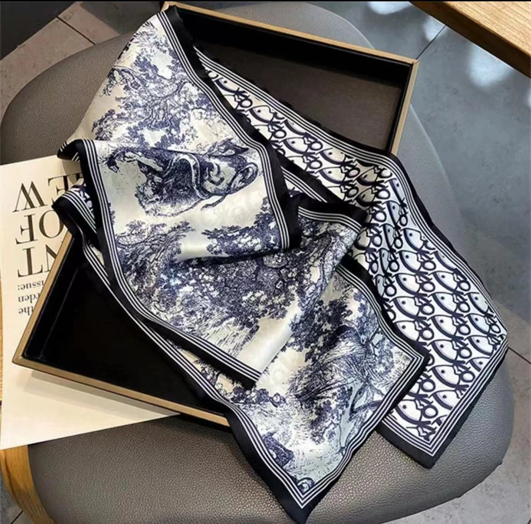 新款女领巾高级氛围感四季时尚百搭搭配衬衫细窄轻奢围巾