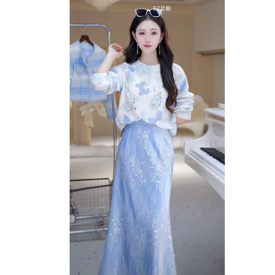 【北栀】时尚百搭羊毛毛衣套装812806+812851+812830