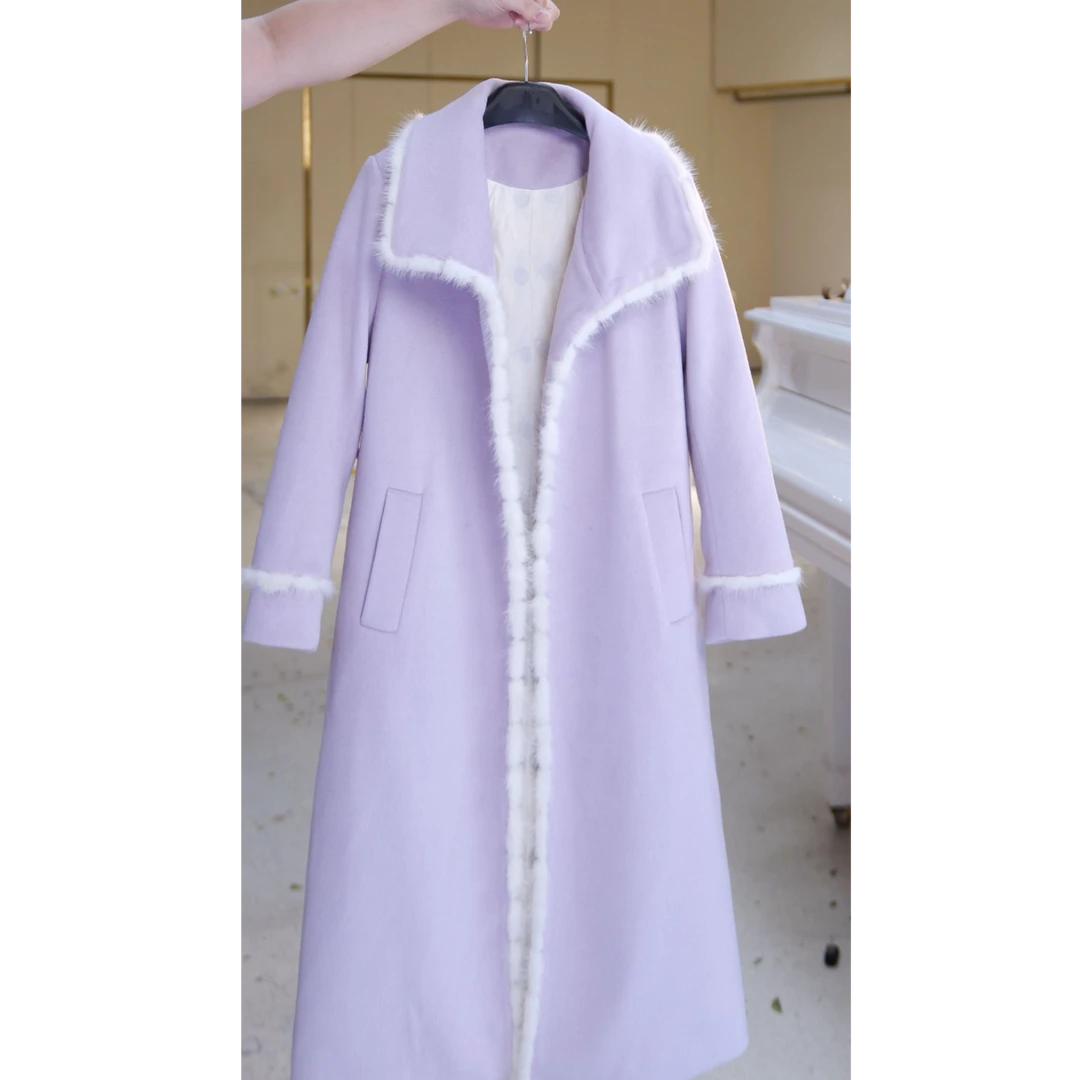 【北栀】水貂毛气质羽绒大衣813036+813037