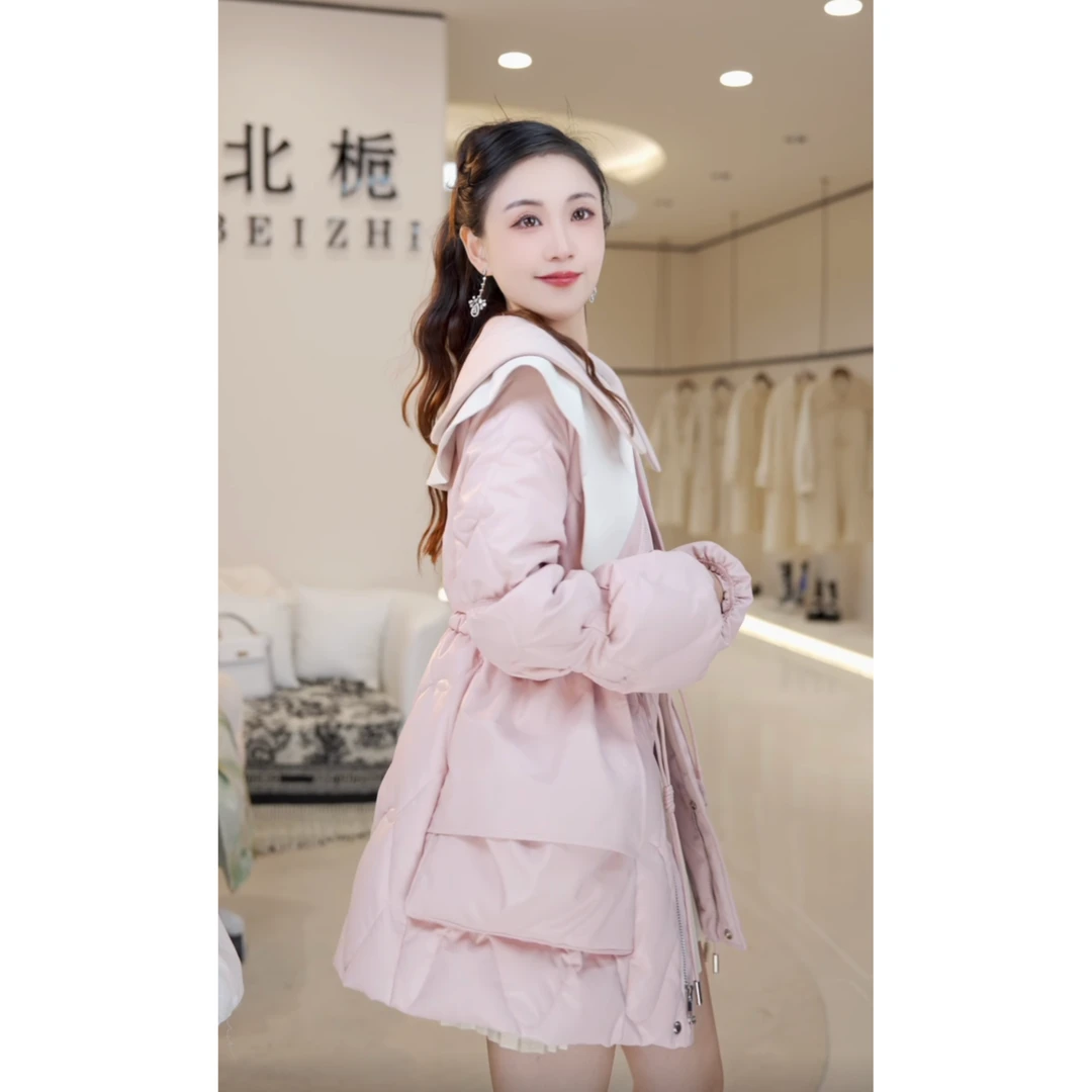【石墨烯】撞色领皮羽绒服810925