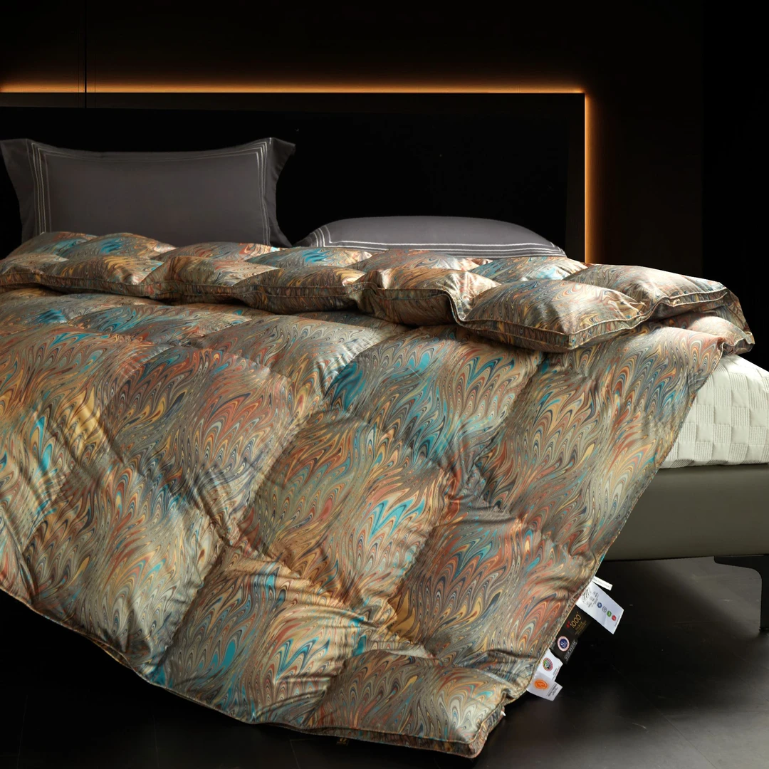 【MR FLOWER】 高奢冬季羽绒被五星级酒店被子印花大绒朵充绒被芯