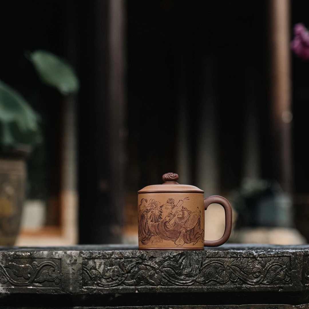 杯杯相传紫砂盖杯主人杯办公杯高端宜兴紫砂壶储立强醉八仙