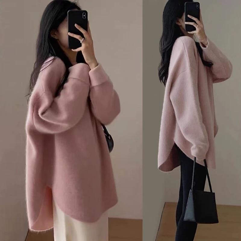 秋冬孕妇装时尚慵懒风高级感法式中长款针织毛衣潮妈显瘦洋气