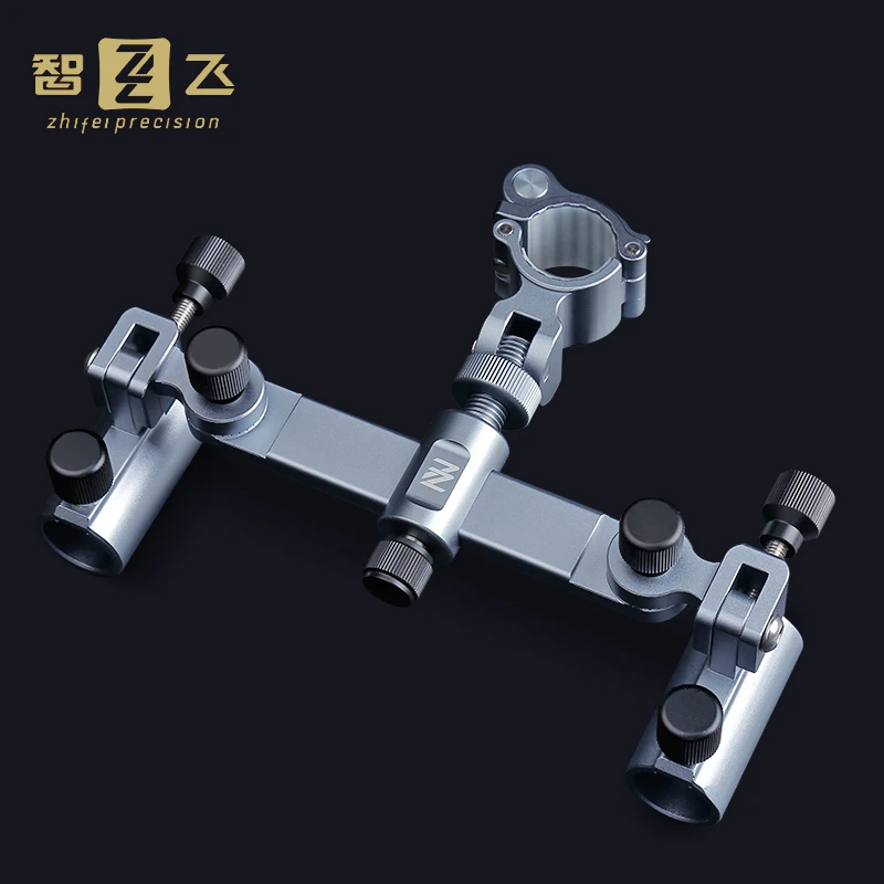 智飞智飞铝合金卡扣式钓椅配件双炮台架万向调节炮台座支架渔具